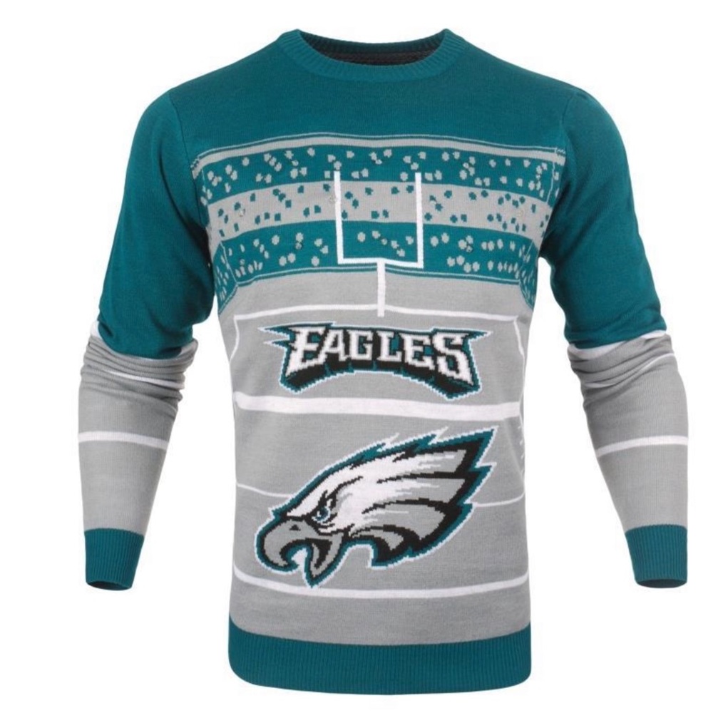 NWT PHILADELPHIA EAGLES NFL MEN LIGHT CREW NECK SWEATER BELOW $180 Retail SzXXL
